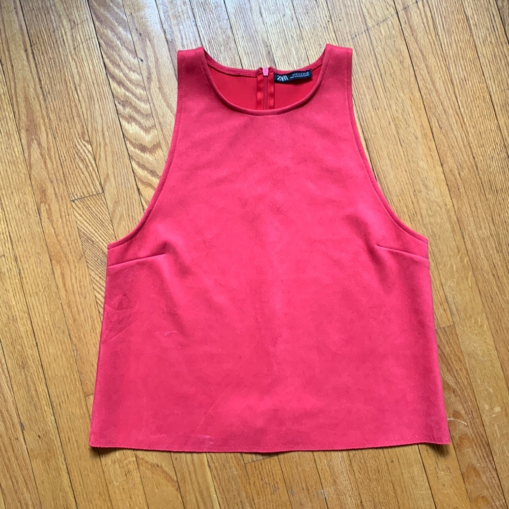 Hot pink Zara suede top
